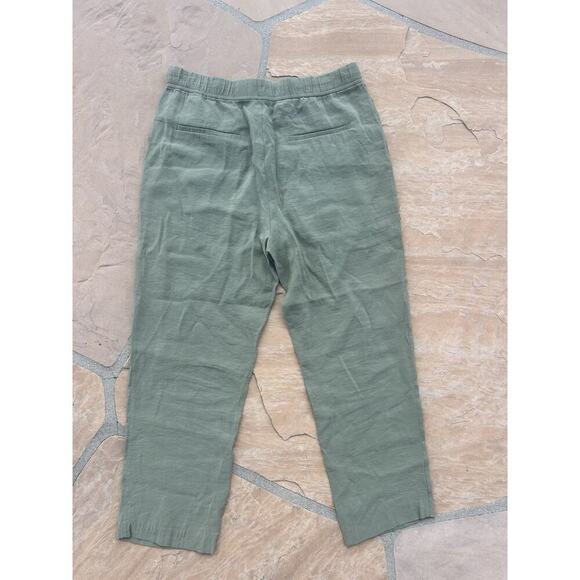 Zara Drawstring Jogger Pants Olive Green Pull On Size Large Pre-owned - Picture 3 of 3